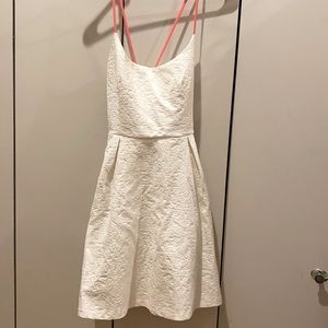 Zara Dress Fit & Flare With Neon Pink Straps
